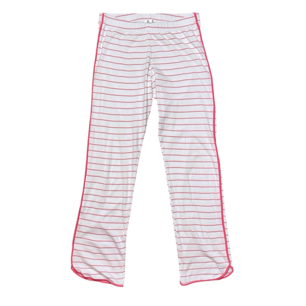 Lake Pajamas Set Womens Small Pink White Stripe Pima Cotton Loungewear Short Slv - Picture 4 of 10